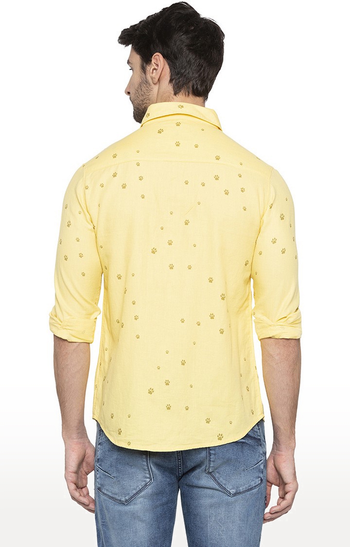 spykar | Men's Yellow Cotton Printed Casual Shirts 3