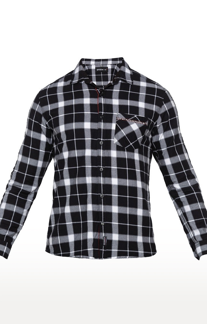 spykar | Men's Black Cotton Checked Casual Shirts 5