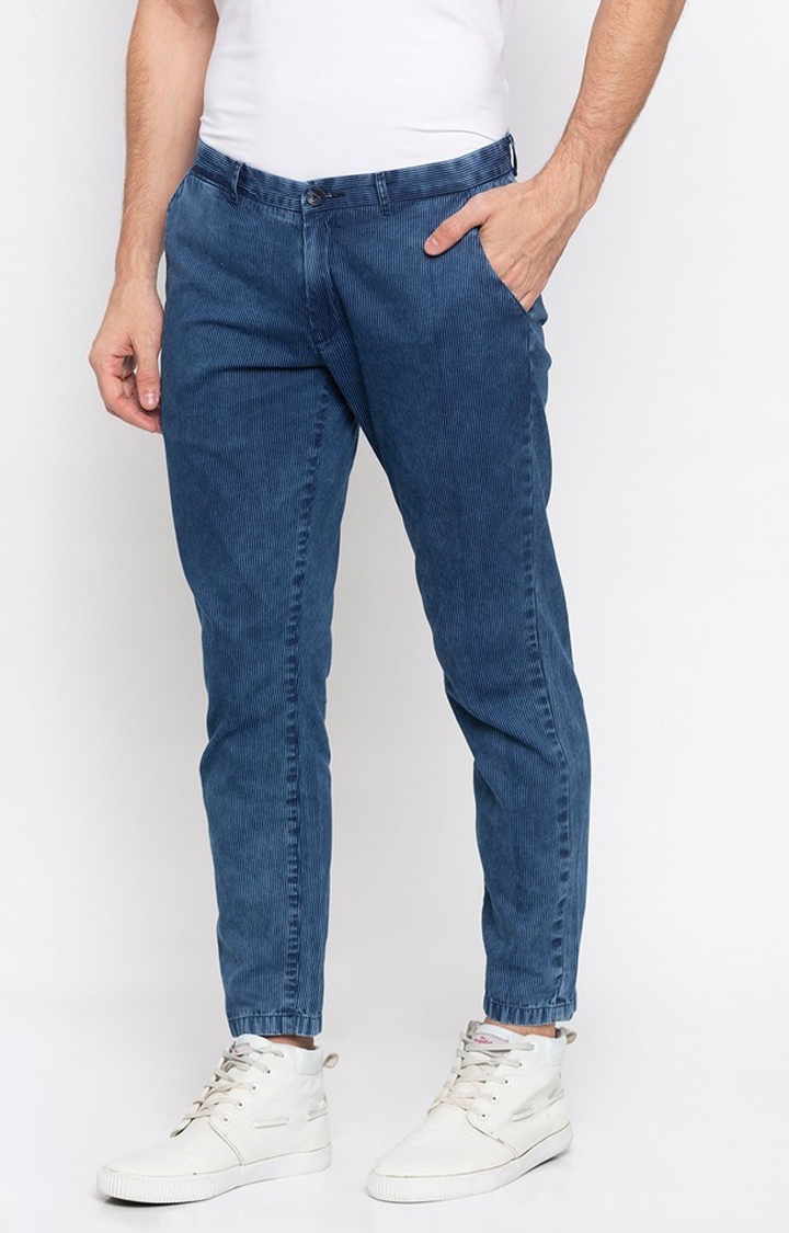 spykar | Men's Blue Cotton Solid Joggers Jeans 2