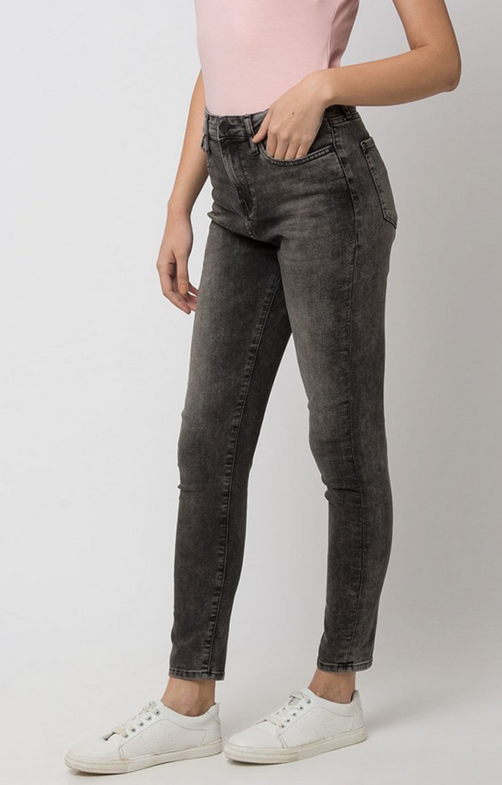 spykar | Women's Brown Cotton Solid Skinny Jeans 2