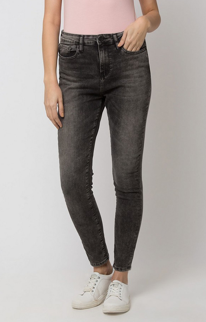 spykar | Women's Brown Cotton Solid Skinny Jeans 0