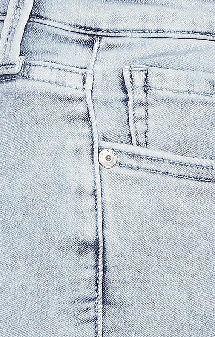 spykar | Women's Blue Cotton Solid Flared Jeans 4