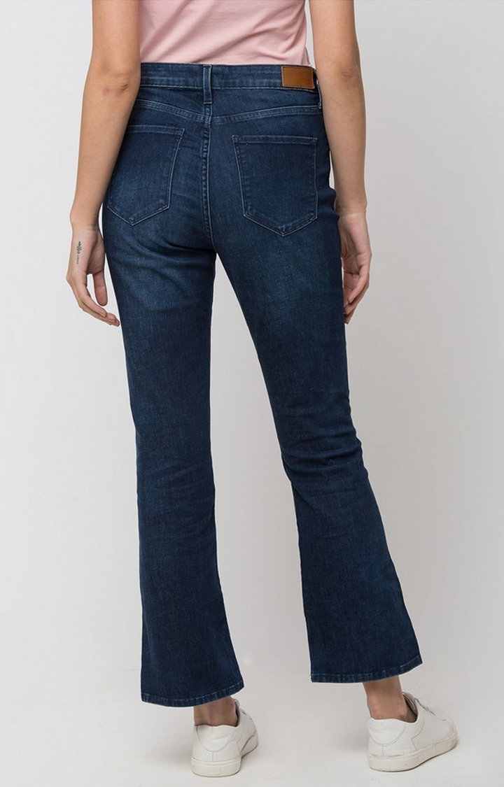 spykar | Women's Blue Cotton Solid Flared Jeans 3