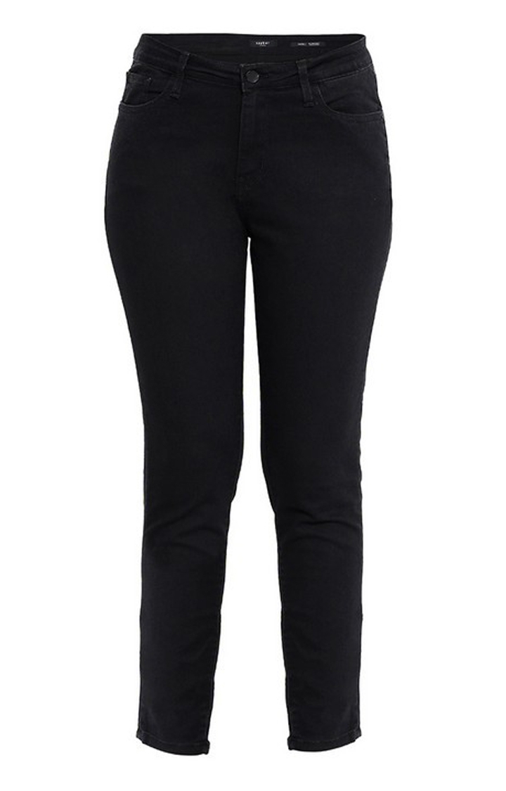 spykar | Women's Black Cotton Solid Skinny Jeans 6