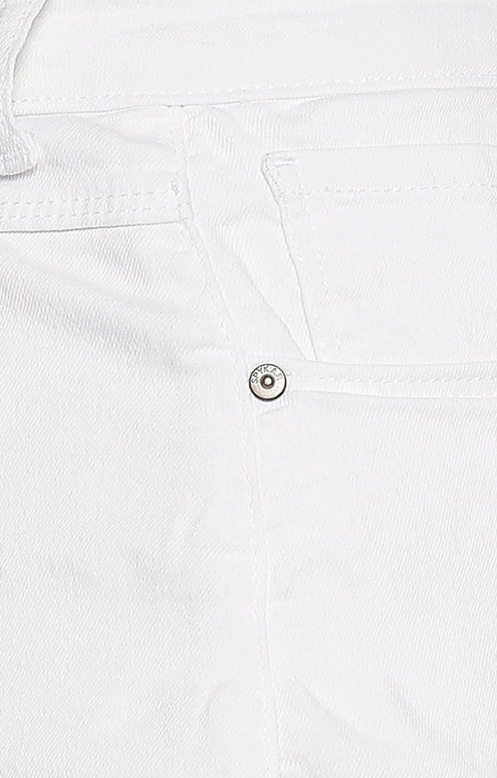 spykar | Women's White Cotton Blend Solid Skirts 7