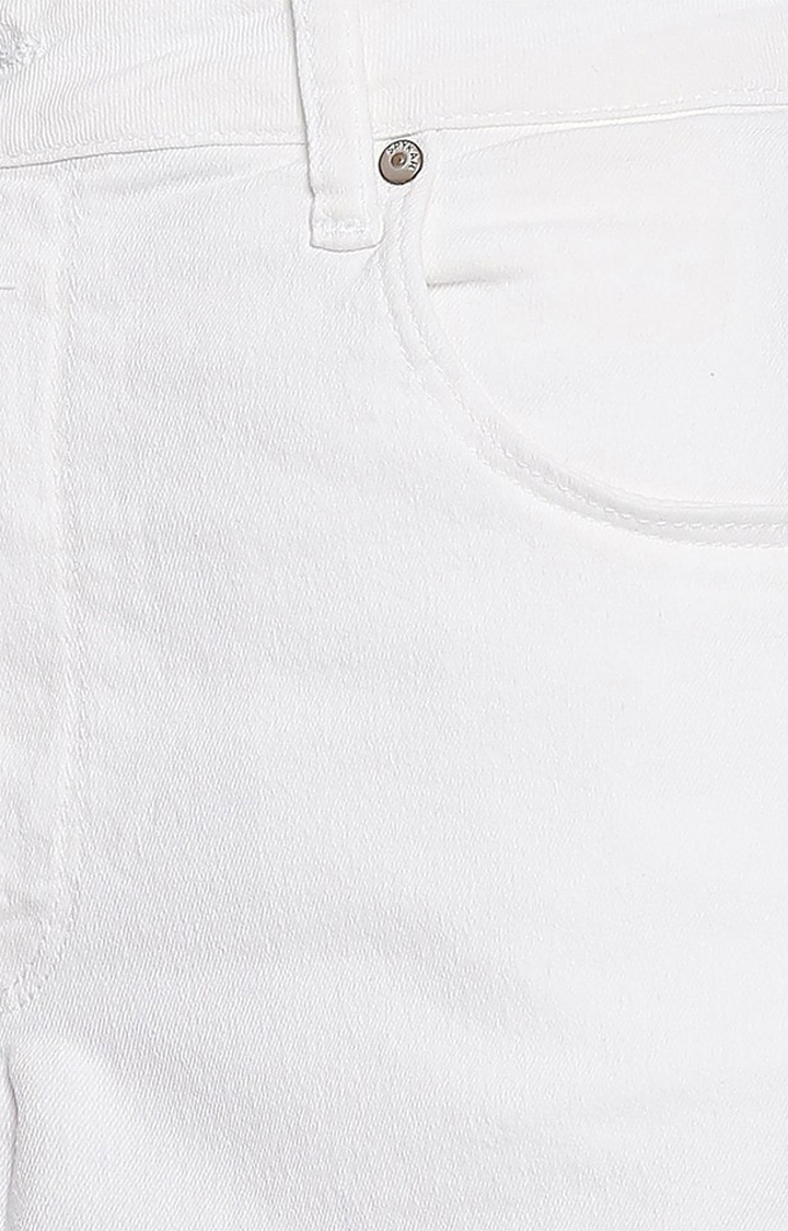 spykar | Women's White Cotton Blend Solid Skirts 8