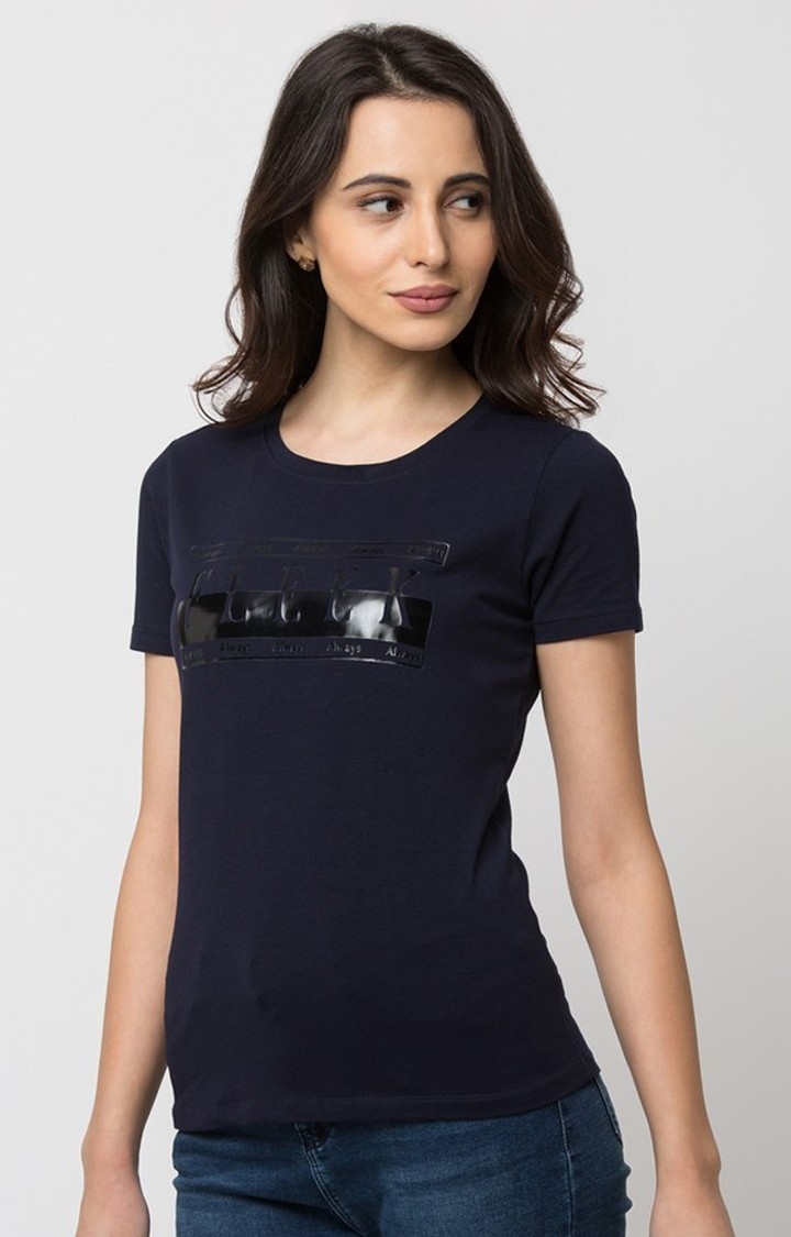 spykar | Spykar Cotton Blue Printed T-Shirt 2