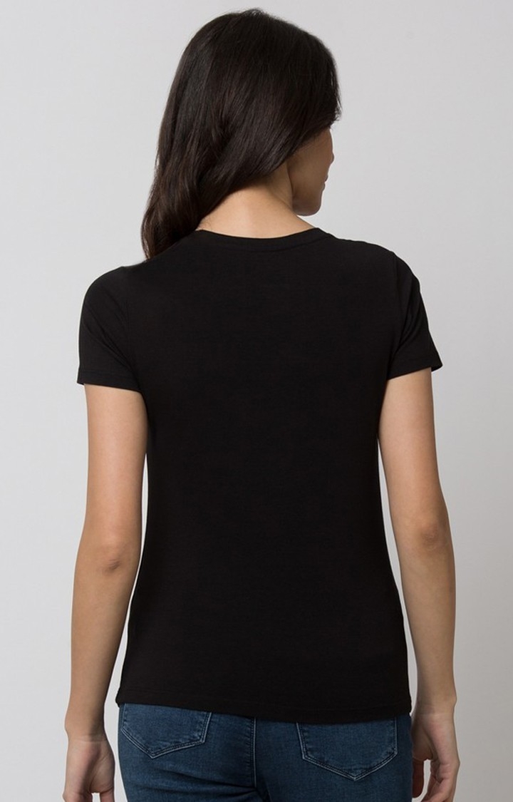 spykar | Spykar Cotton Black Typographic T-Shirt 3