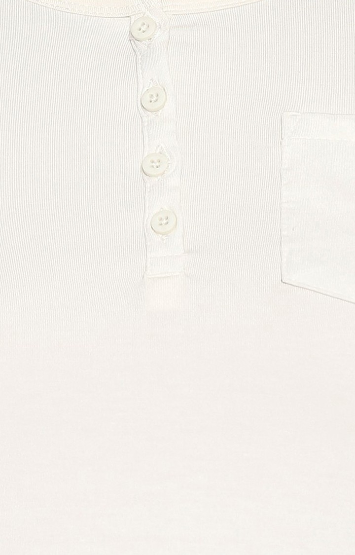 spykar | Spykar White Solid Slim Fit T-Shirt 6