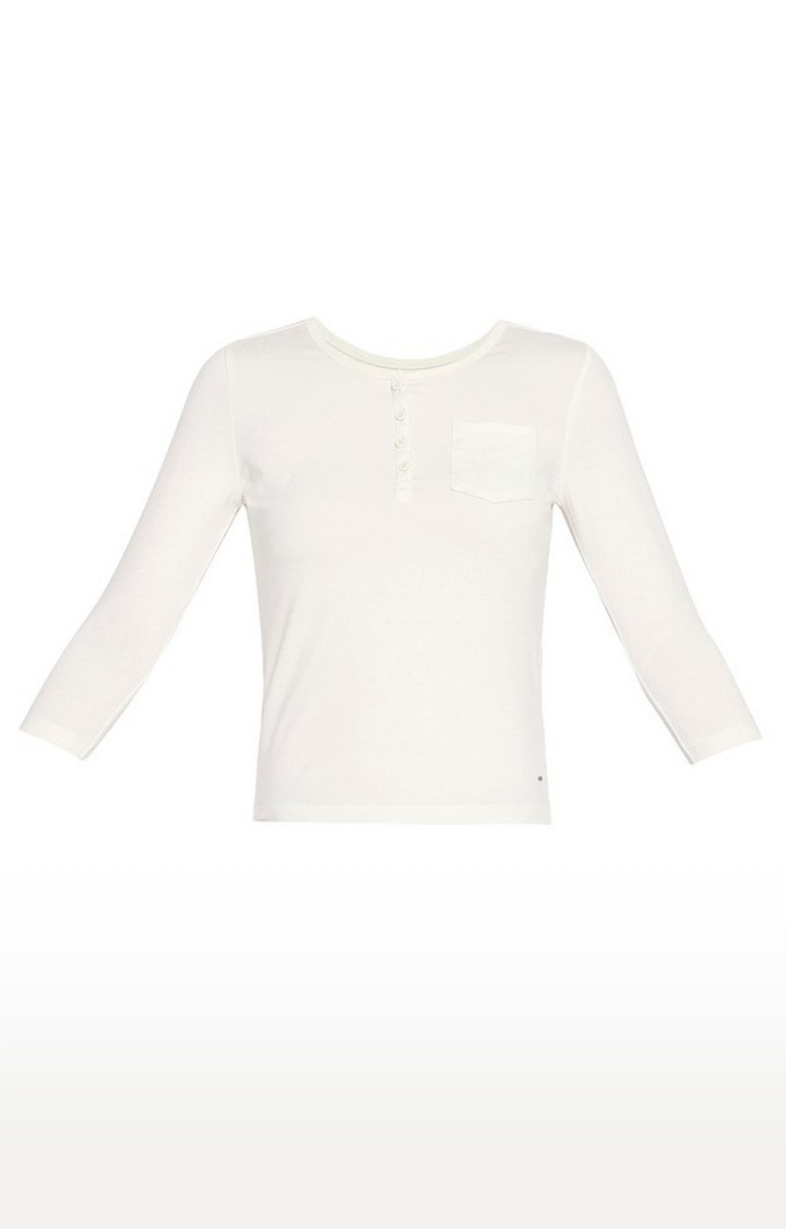 spykar | Spykar White Solid Slim Fit T-Shirt 7