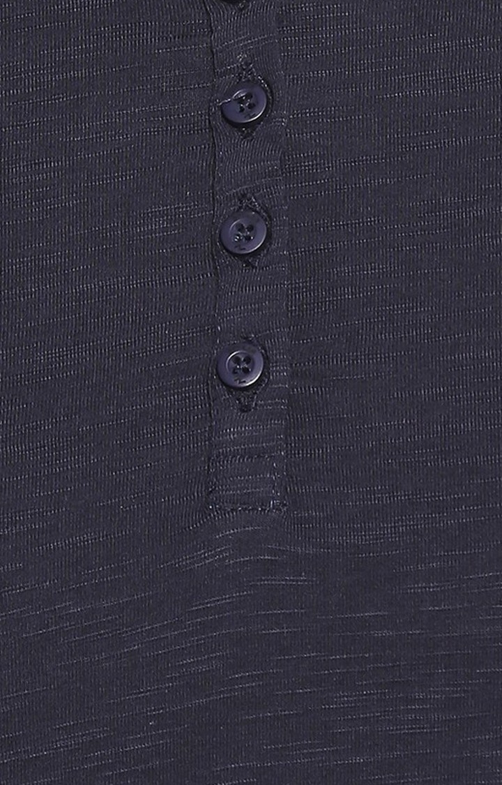 spykar | Spykar Navy Blue Solid T-Shirt 6