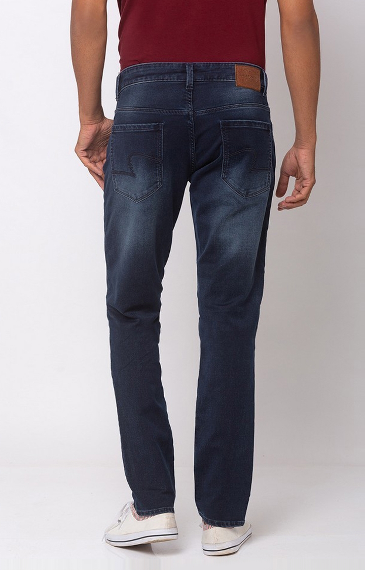 spykar | Men's Blue Cotton Solid Slim Jeans 3