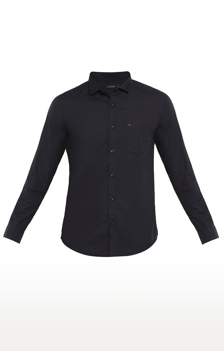 spykar | Men's Black Cotton Solid Casual Shirts 7