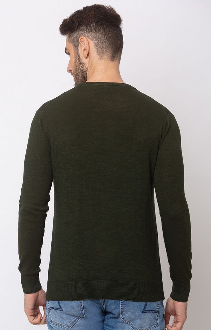spykar | Spykar Green Cotton Regular Fit Sweatshirt For Men 3