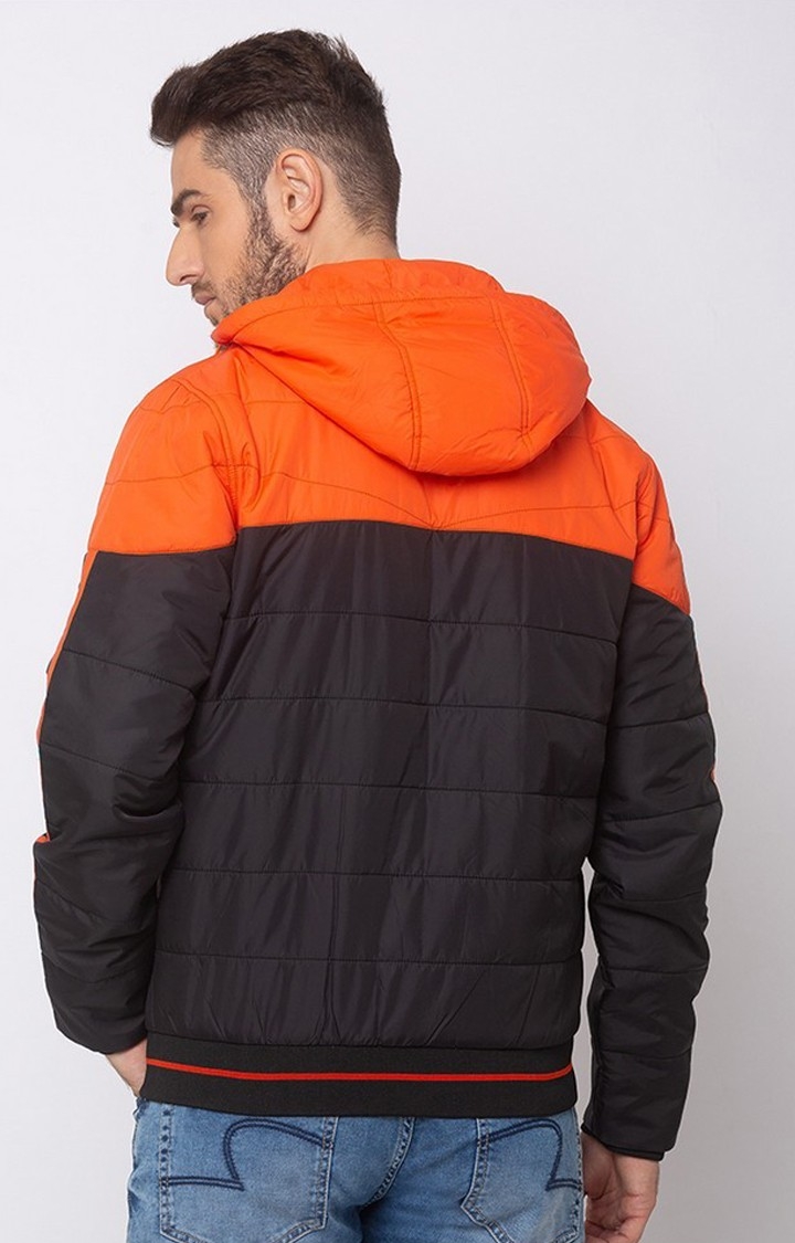 spykar | Spykar Orange Nylon Straight Fit Bomber Jackets For Men 3