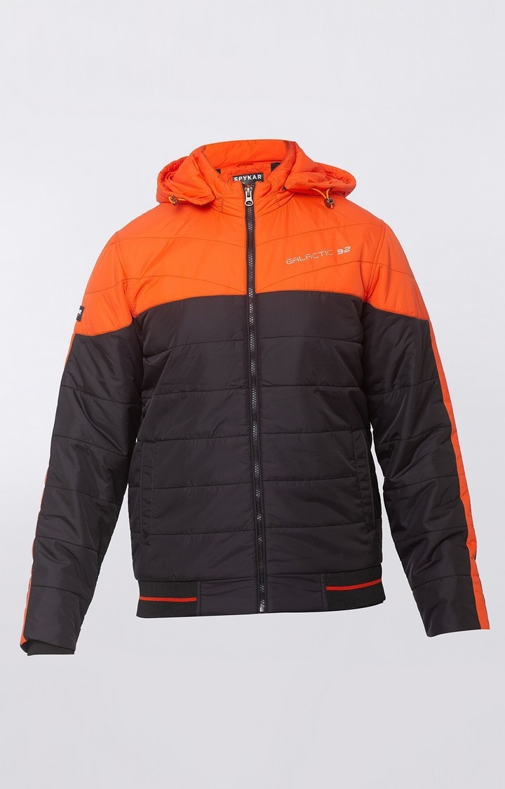 spykar | Spykar Orange Nylon Straight Fit Bomber Jackets For Men 6
