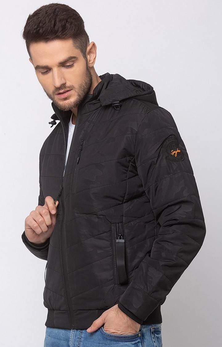 Spykar black bomber jacket sales