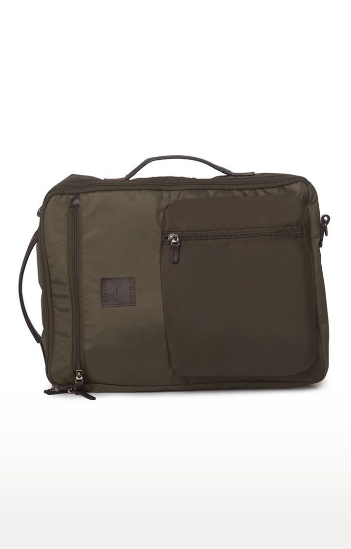 spykar | Spykar Olive Green Solid Polyester Laptop Bag 2