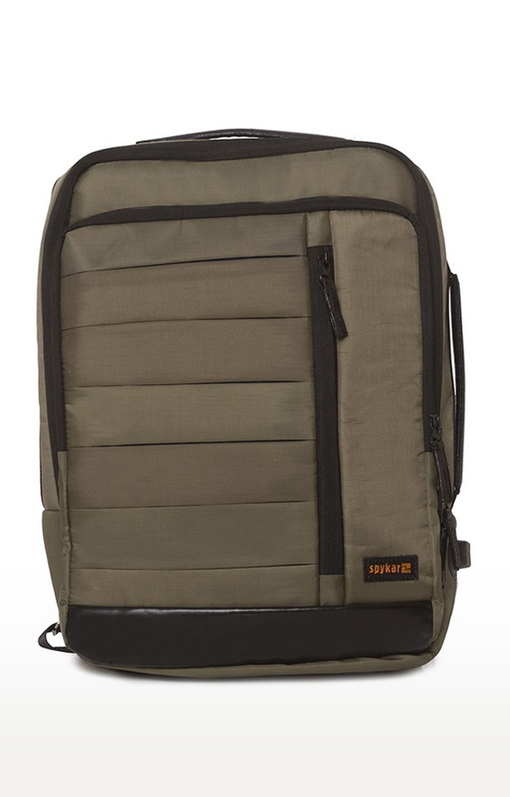 spykar | Spykar Olive Green Solid Polyester Backpack 0