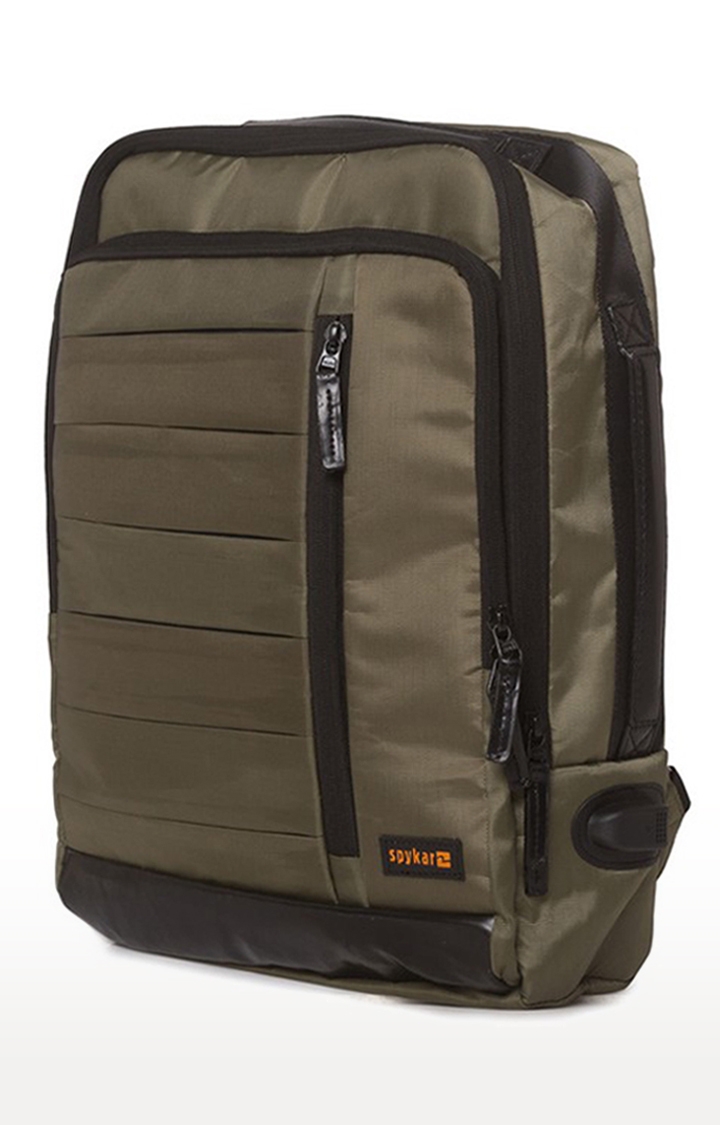 spykar | Spykar Olive Green Solid Polyester Backpack 2