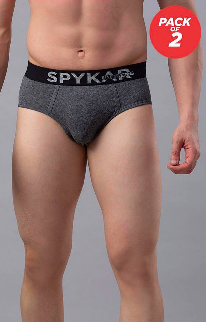 spykar | Grey Solid Briefs - Pack Of 2 0
