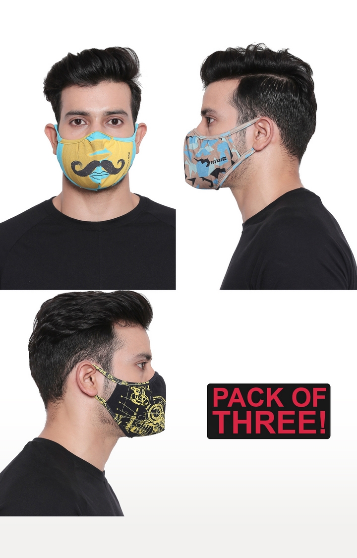 spykar | Spykar Assorted Designer Protective Face Mask - Set of 3 7