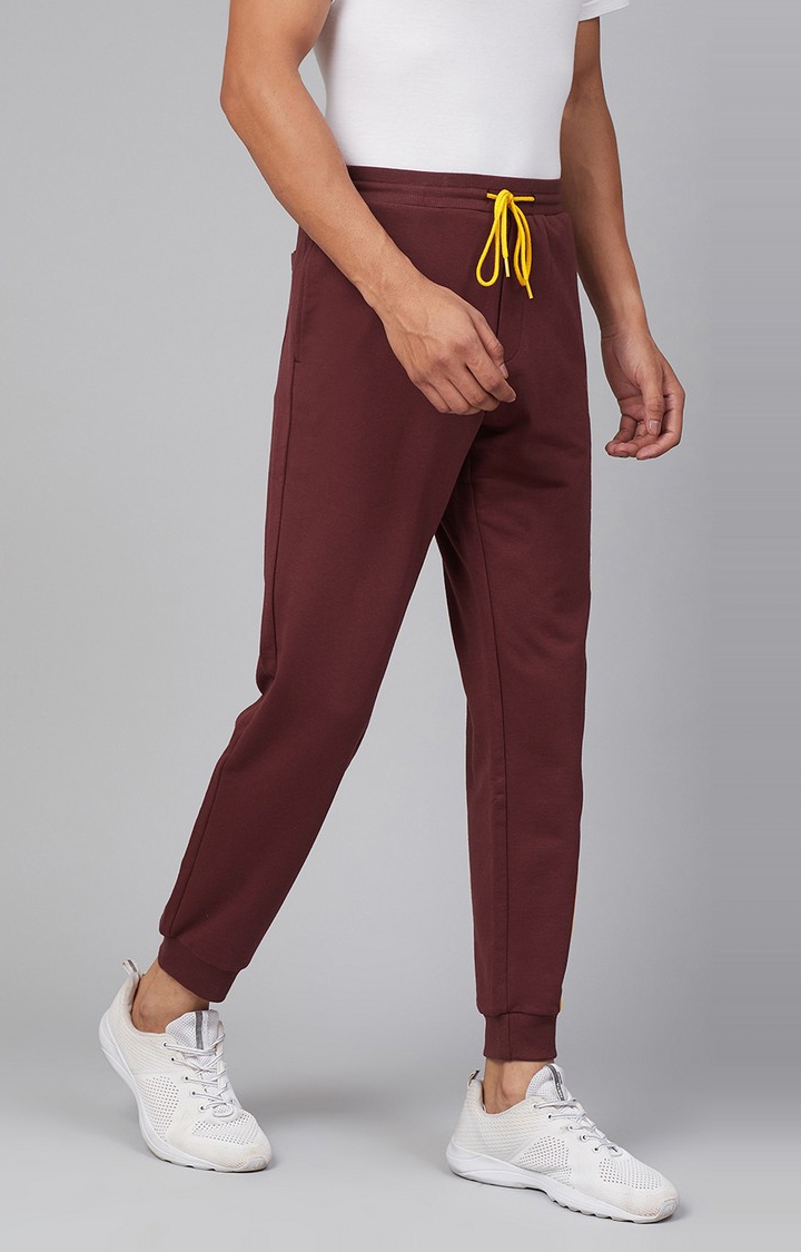 spykar | Men's Red Cotton Solid Casual Joggers 3