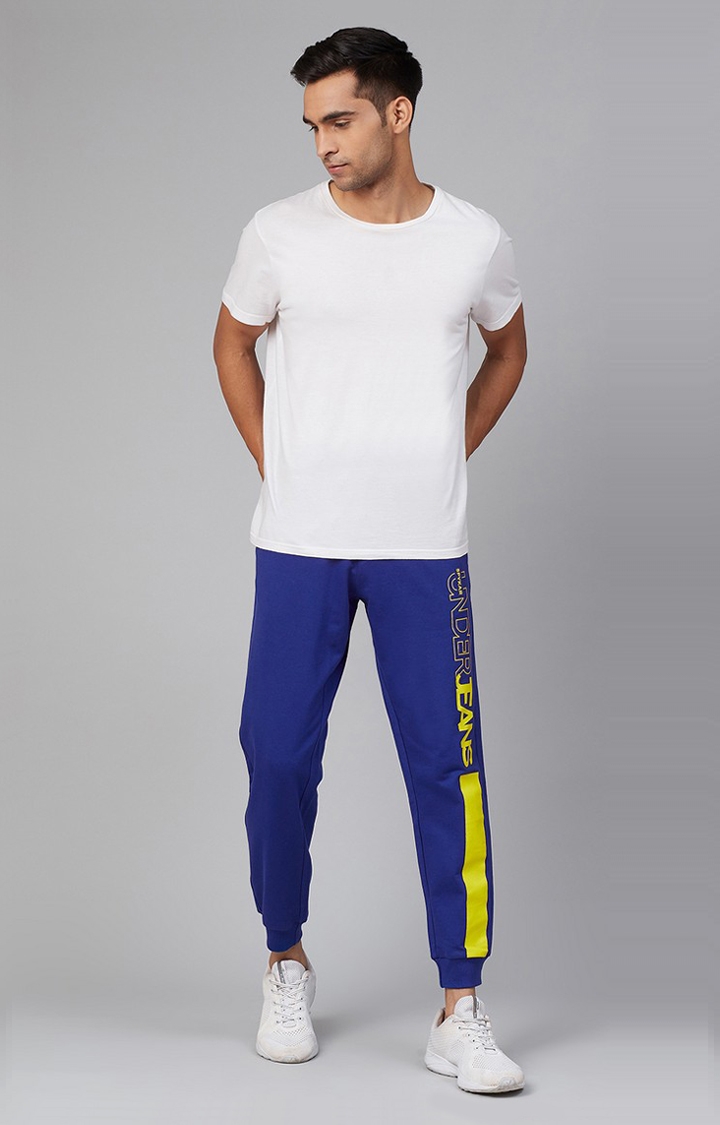 spykar | Men's Blue Cotton Solid Casual Joggers 1