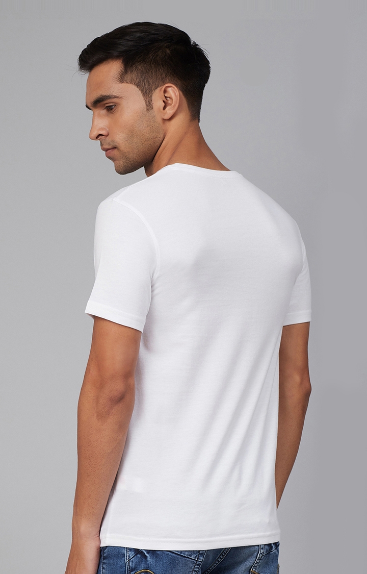 spykar | White Printed Round Neck T-Shirt 4