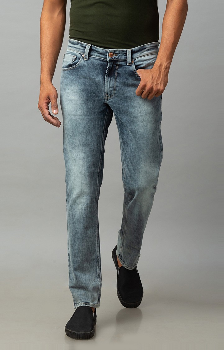 spykar | Men's Blue Cotton Solid Regular Jeans 0