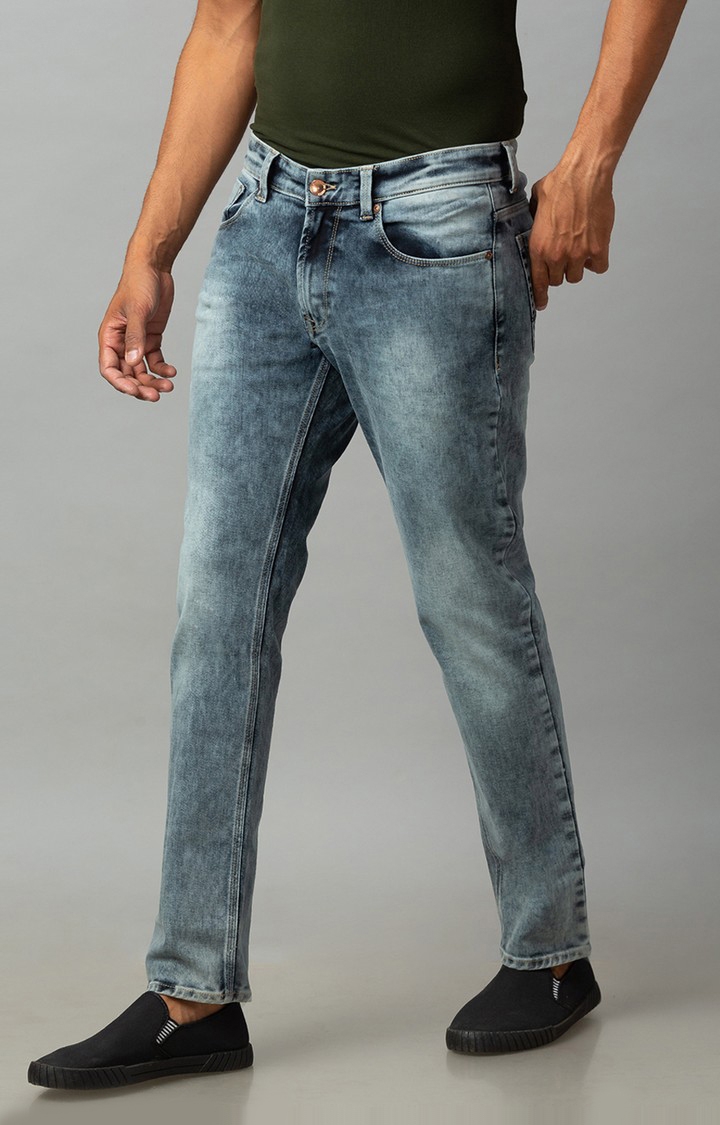 spykar | Men's Blue Cotton Solid Regular Jeans 3