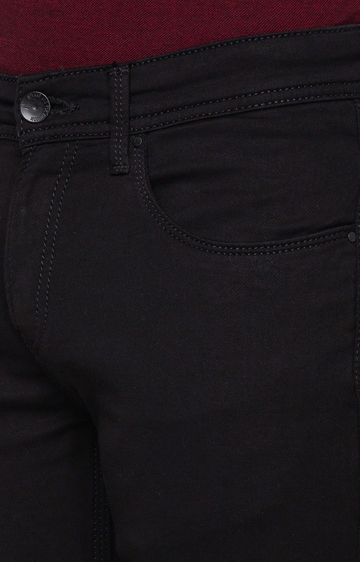 spykar | Men's Black Cotton Solid Slim Jeans 6