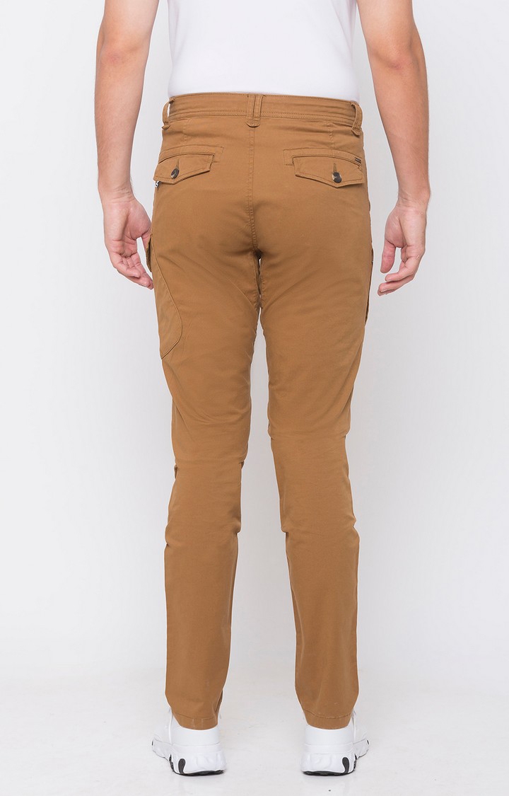Spykar | Men's Yellow Cotton Solid Trousers 3