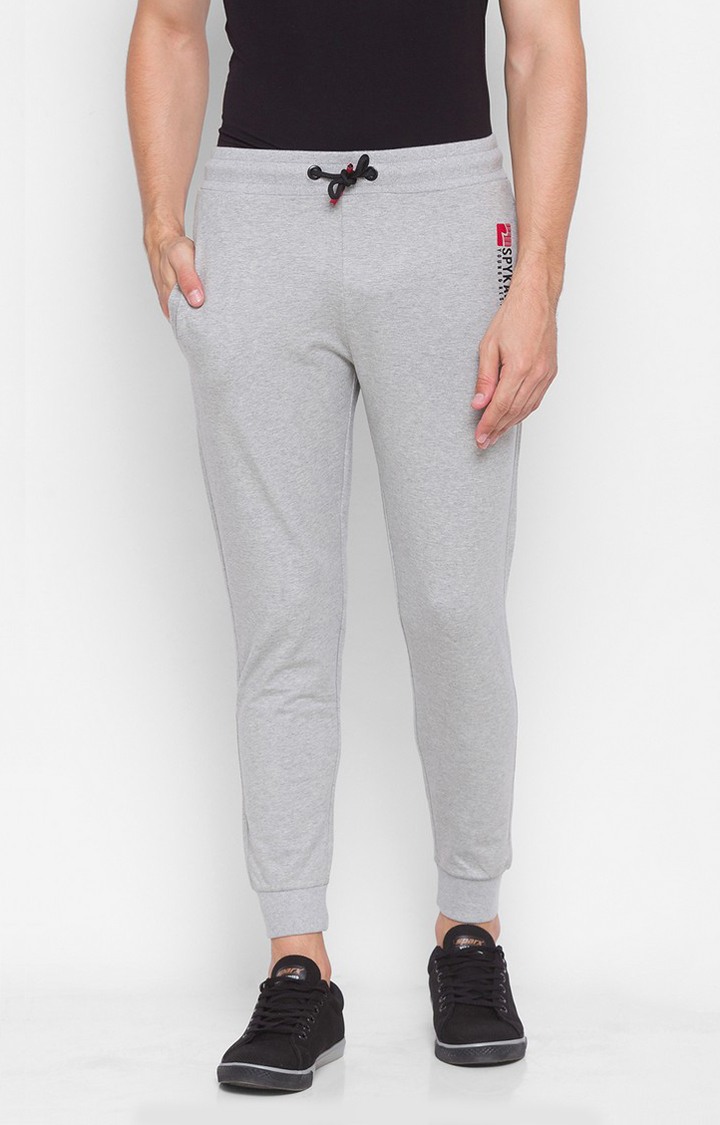 Men's Grey Cotton Solid Casual Joggers