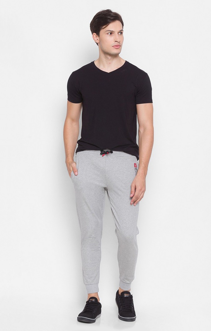 Men's Grey Cotton Solid Casual Joggers