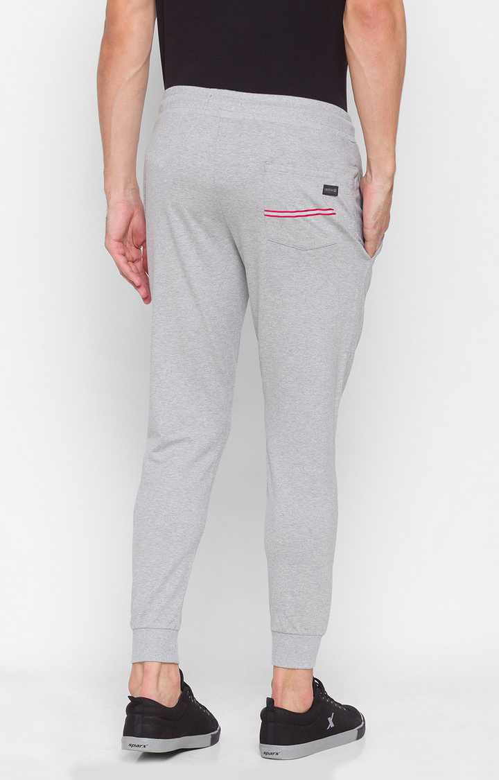 Men's Grey Cotton Solid Casual Joggers