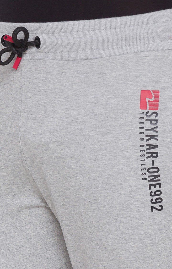Men's Grey Cotton Solid Casual Joggers