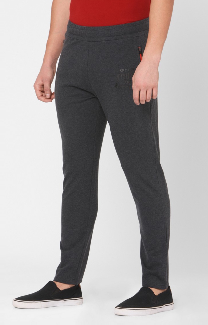 spykar | Men's Grey Cotton Solid Trackpants 2