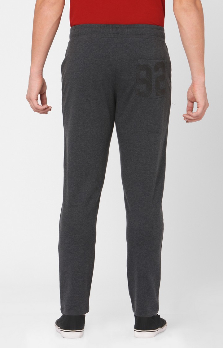 spykar | Men's Grey Cotton Solid Trackpants 4