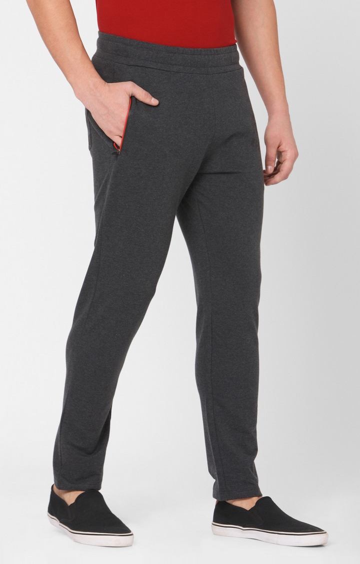 spykar | Men's Grey Cotton Solid Trackpants 3