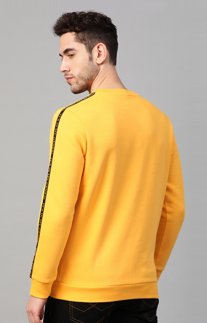 spykar | Yellow Solid Round Neck Sweatshirts 3
