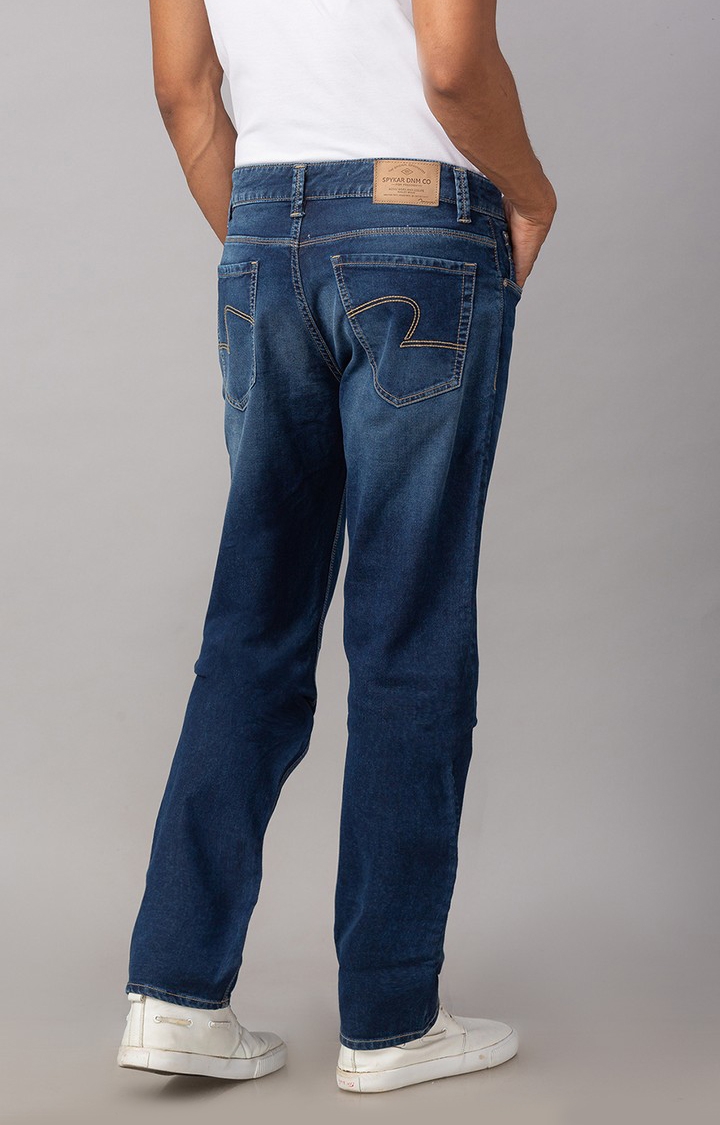 spykar | Men's Blue Cotton Solid Relaxed Jeans 3