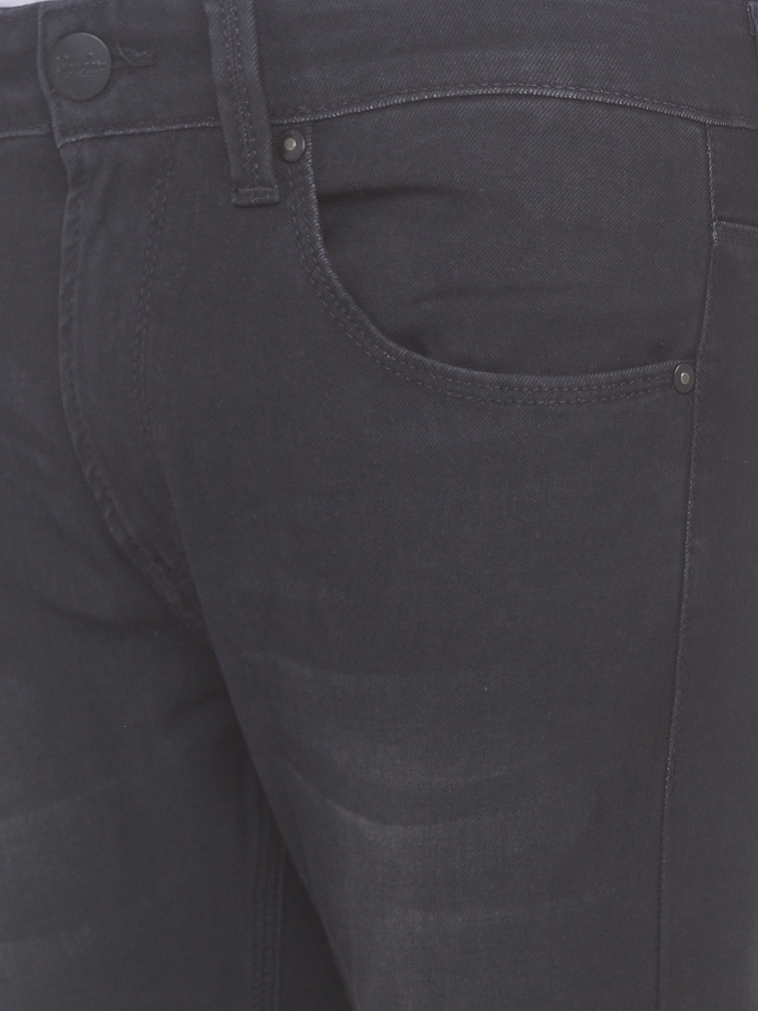spykar | Men's Black Cotton Solid Slim Jeans 4