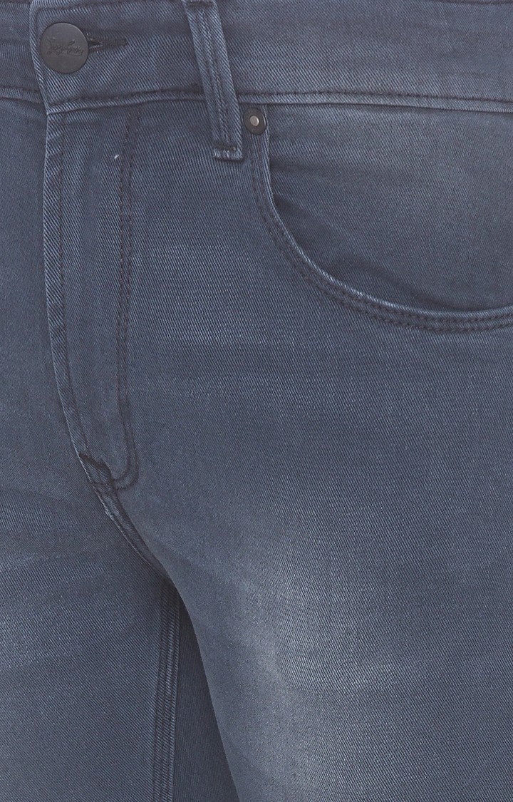 spykar | Men's Grey Cotton Solid Skinny Jeans 4