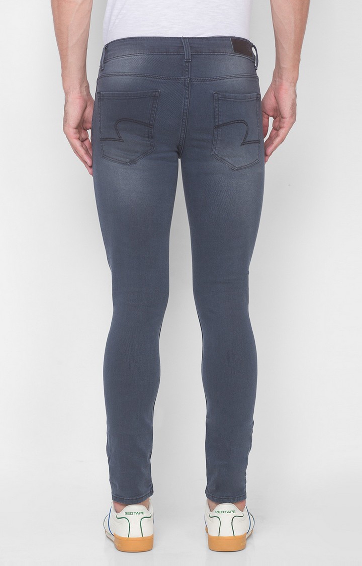 spykar | Men's Grey Cotton Solid Skinny Jeans 3