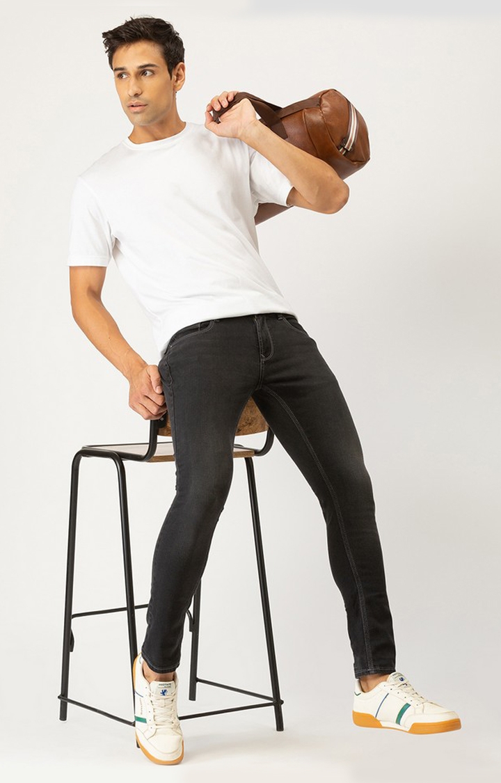 spykar | Men's Brown Cotton Solid Skinny Jeans 2