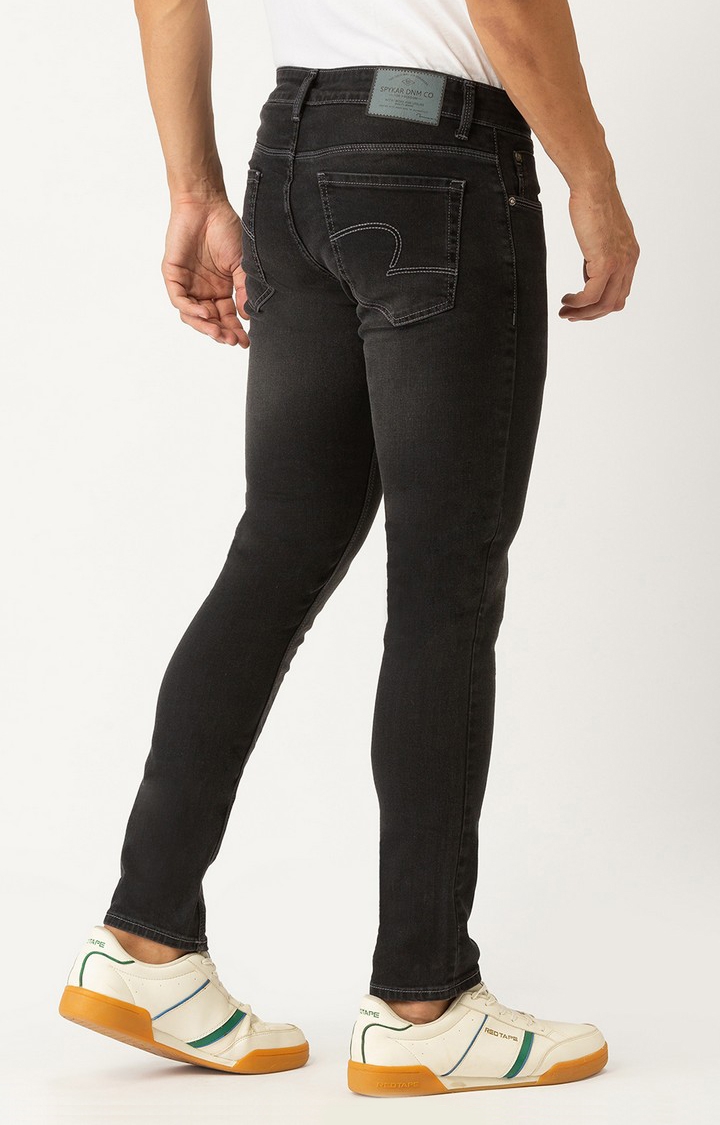 spykar | Men's Brown Cotton Solid Skinny Jeans 4