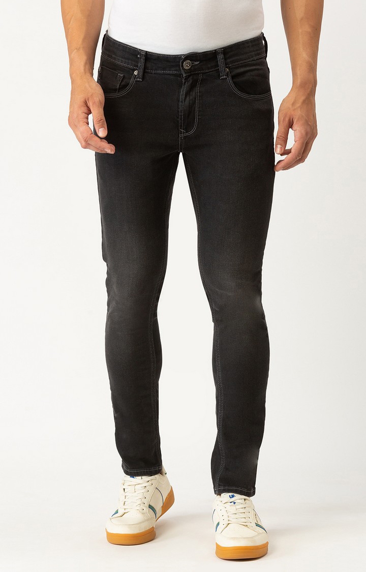 spykar | Men's Brown Cotton Solid Skinny Jeans 0