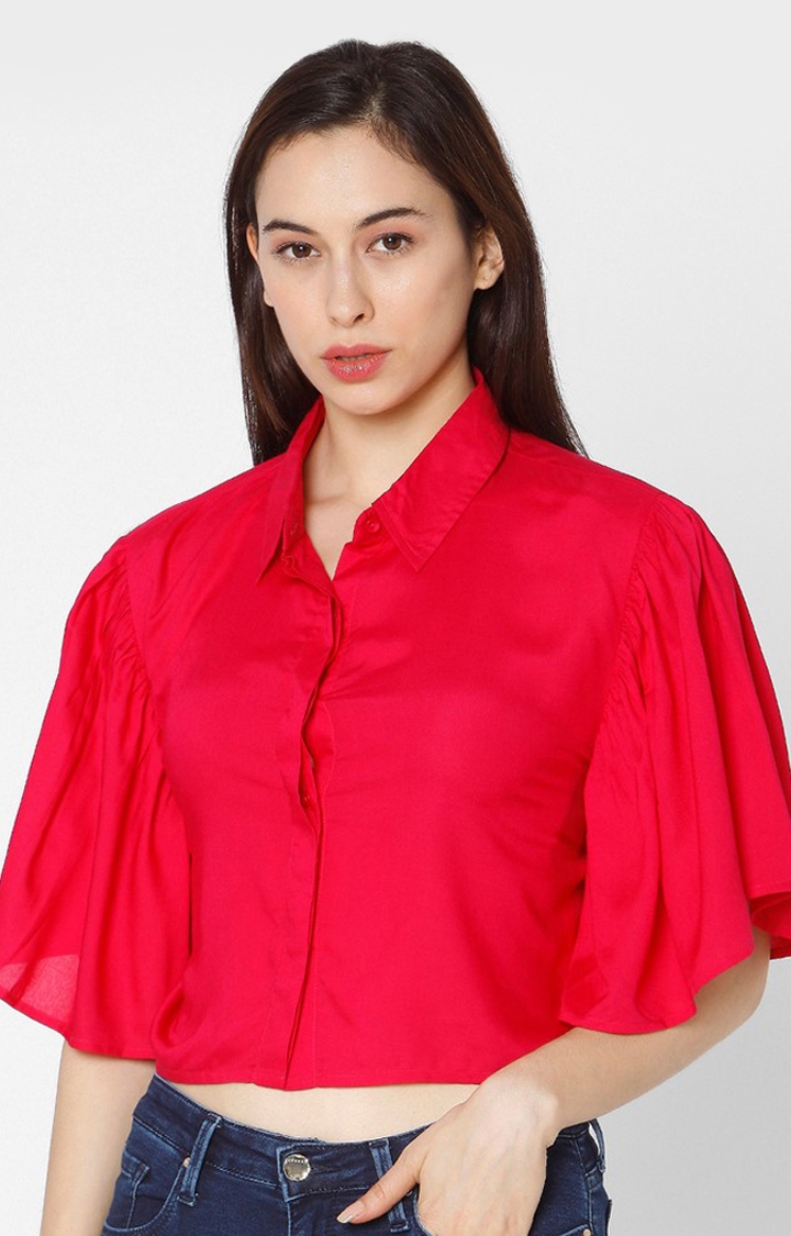 spykar | Women's Pink Cotton Solid Casual Shirts 0