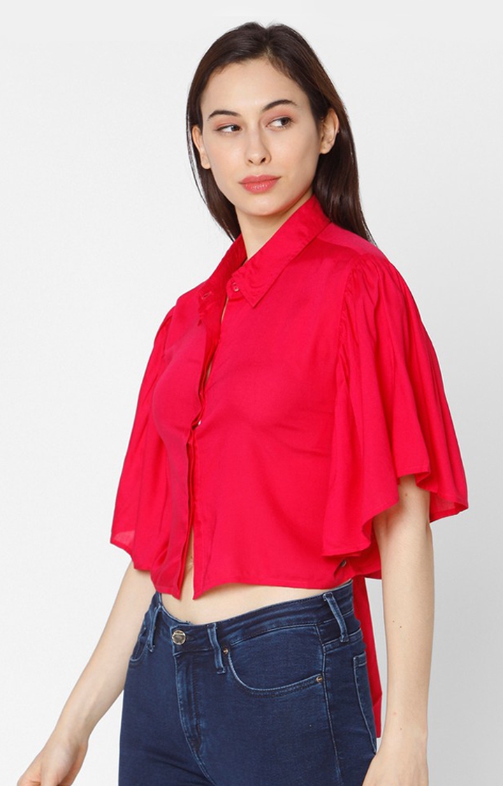 spykar | Women's Pink Cotton Solid Casual Shirts 2